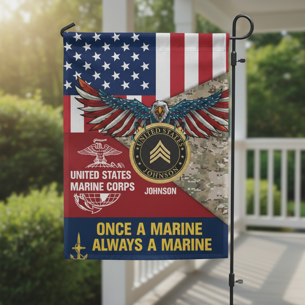 Marine Home Pride | Custom Personalized Garden Flag