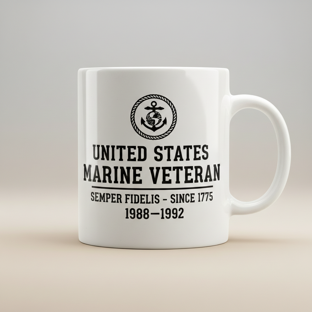 Personalized USMC Rope EGA Mug - Custom "Forged In Battle" Marine Cup - America 250 Veteran Gift
