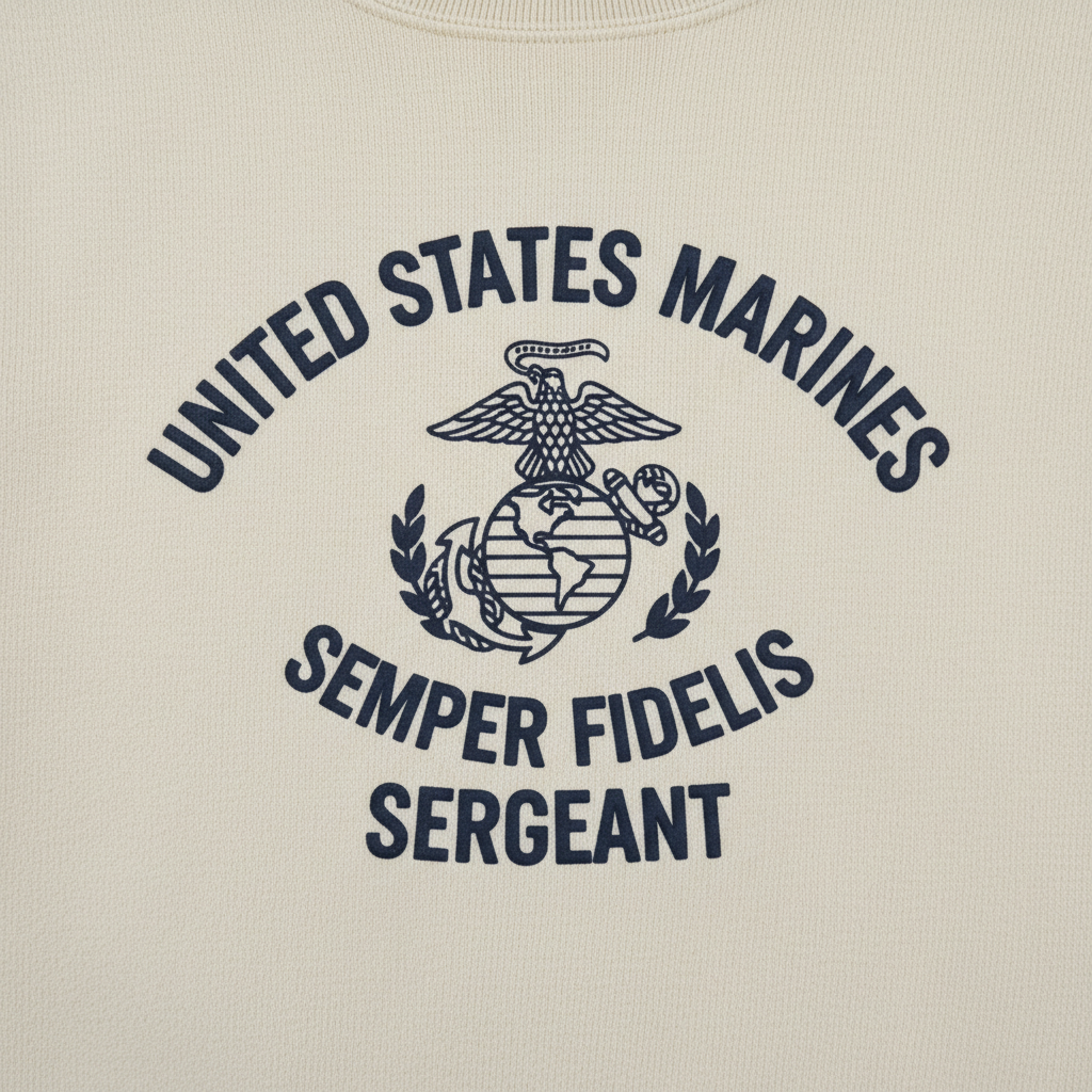 United States Marines Sergeant Crewneck Sweatshirt - Semper Fidelis USMC Military Pullover - Marine Corps Veteran Gift