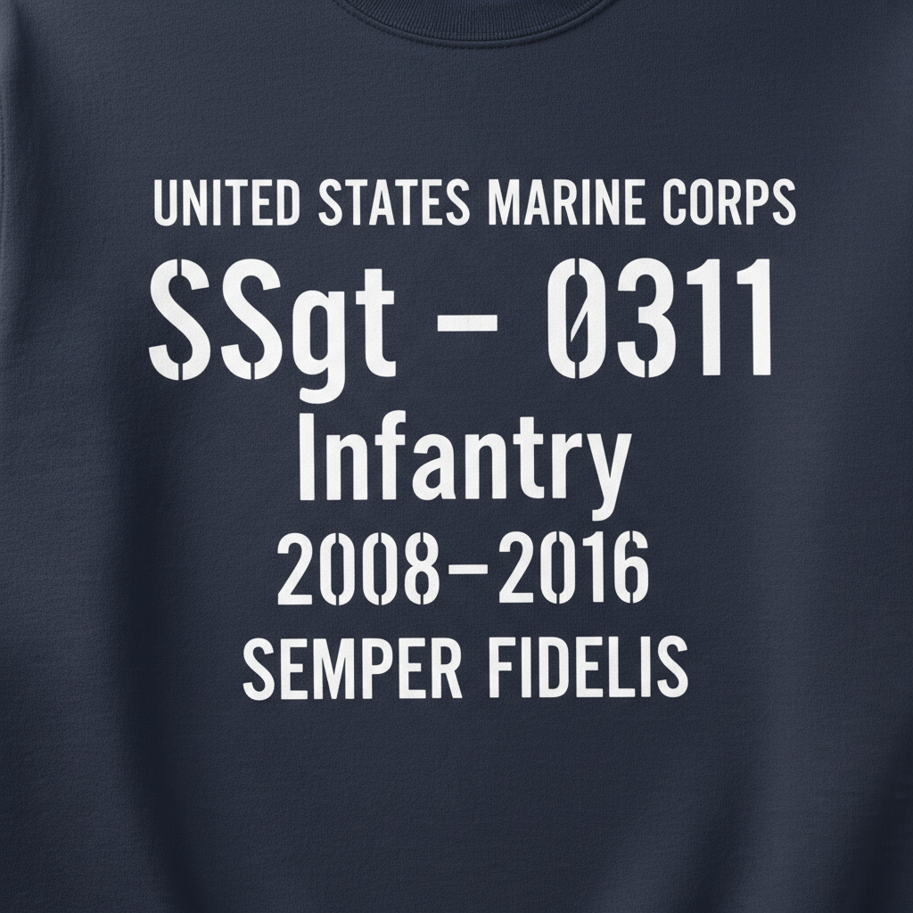 United States Marine Corps SSgt Crewneck - Infantry 0311 Personalized Veteran Gift