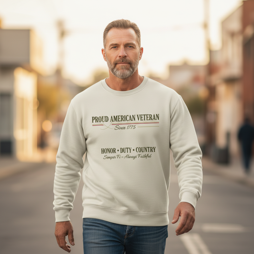 Marine Wife Heritage Crewneck - Strength Loyalty Sacrifice Military Gift
