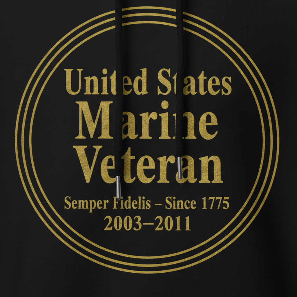 Golden Honor: US Marine Veteran Elite Hoodie