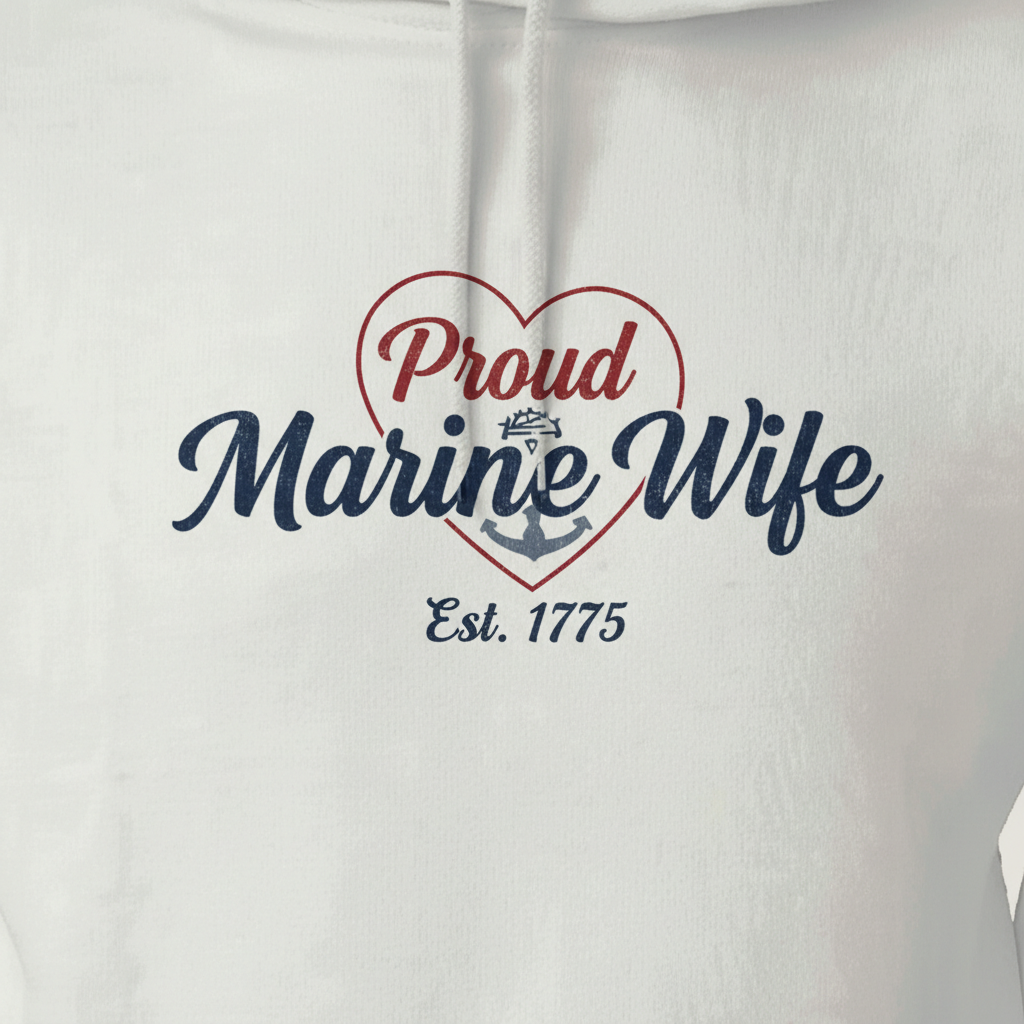 The Heart Behind the Hero | Marine Wife Essential Hoodie