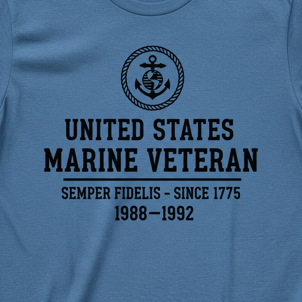 United States Marine Veteran T-Shirt - Semper Fidelis Since 1775 Tee