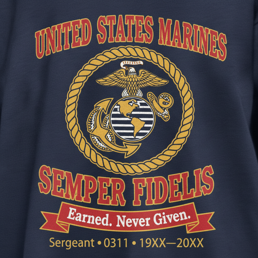 Custom USMC Sergeant 0311 Military Heritage Tee