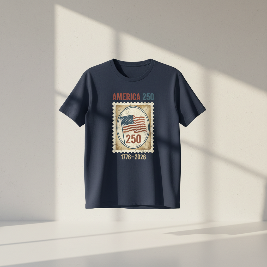 America 250 Commemorative Stamp Anniversary T-Shirt