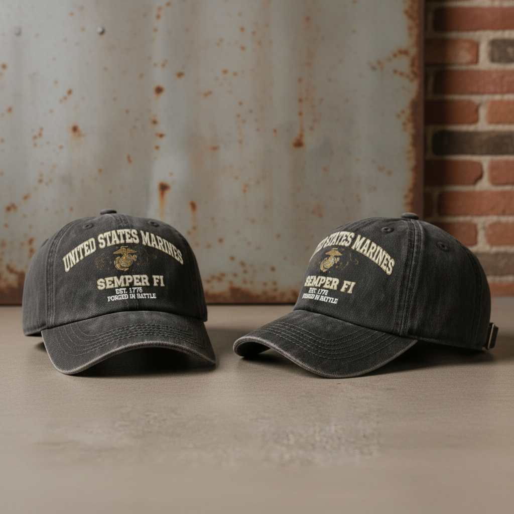 Personalized US Marines Gift Hat - Custom Name/Year
