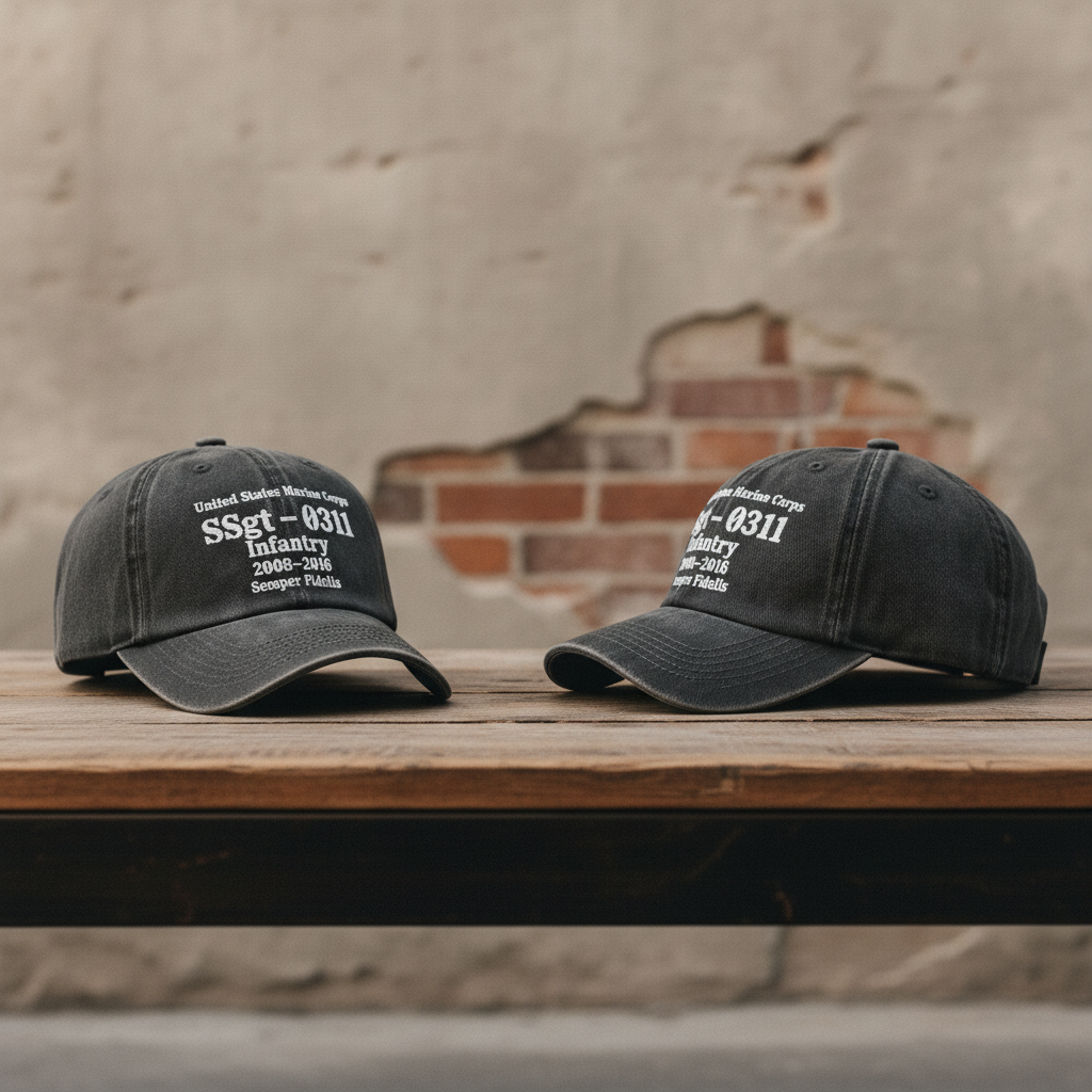 Personalized Hero Cap - Custom USMC Service Record Hat for Veterans