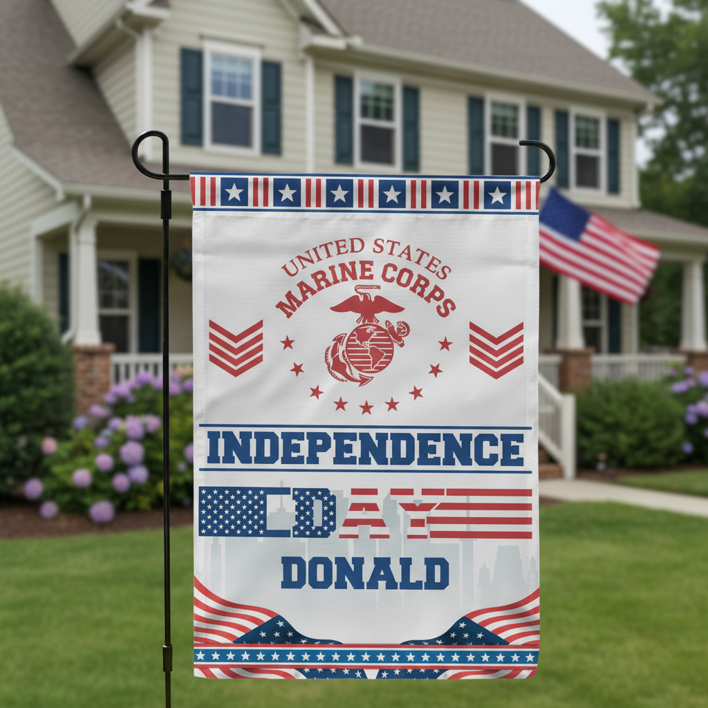 USMC Patriotic Independence Day Flag - Custom Name Honor & Legacy Edition