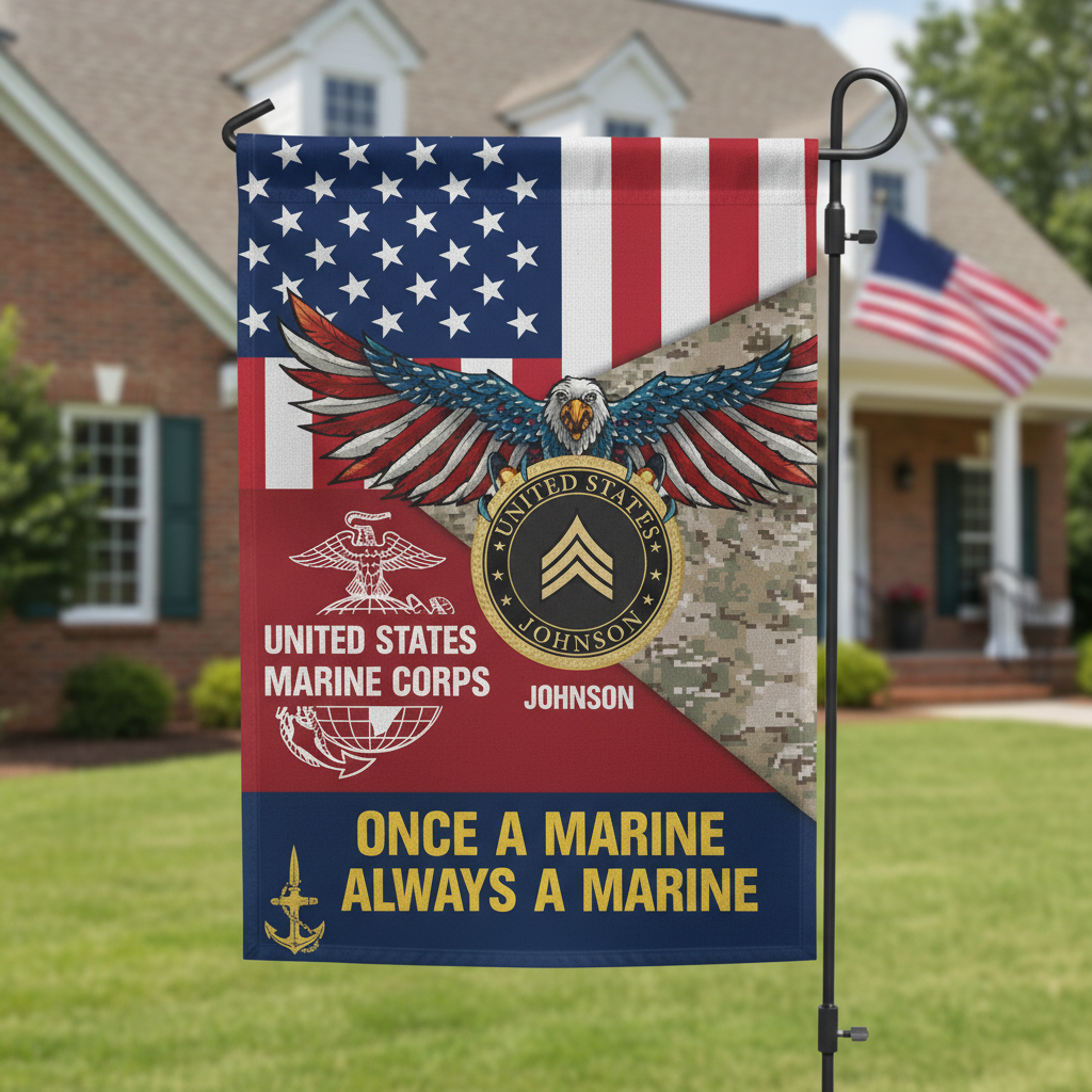 Marine Home Pride | Custom Personalized Garden Flag