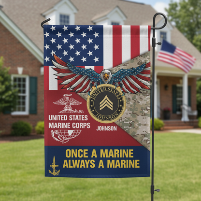 Marine Home Pride | Custom Personalized Garden Flag