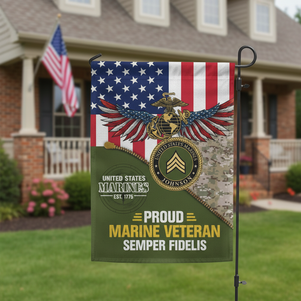 USMC Semper Fi Custom Veteran Flag - Patriotic Military Garden Decor