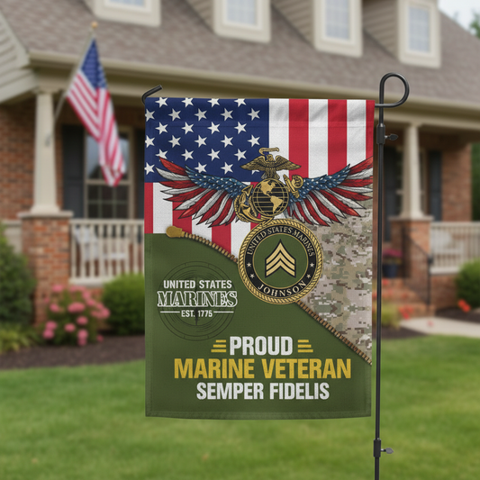USMC Semper Fi Custom Veteran Flag - Patriotic Military Garden Decor