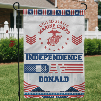 USMC Patriotic Independence Day Flag - Custom Name Honor & Legacy Edition