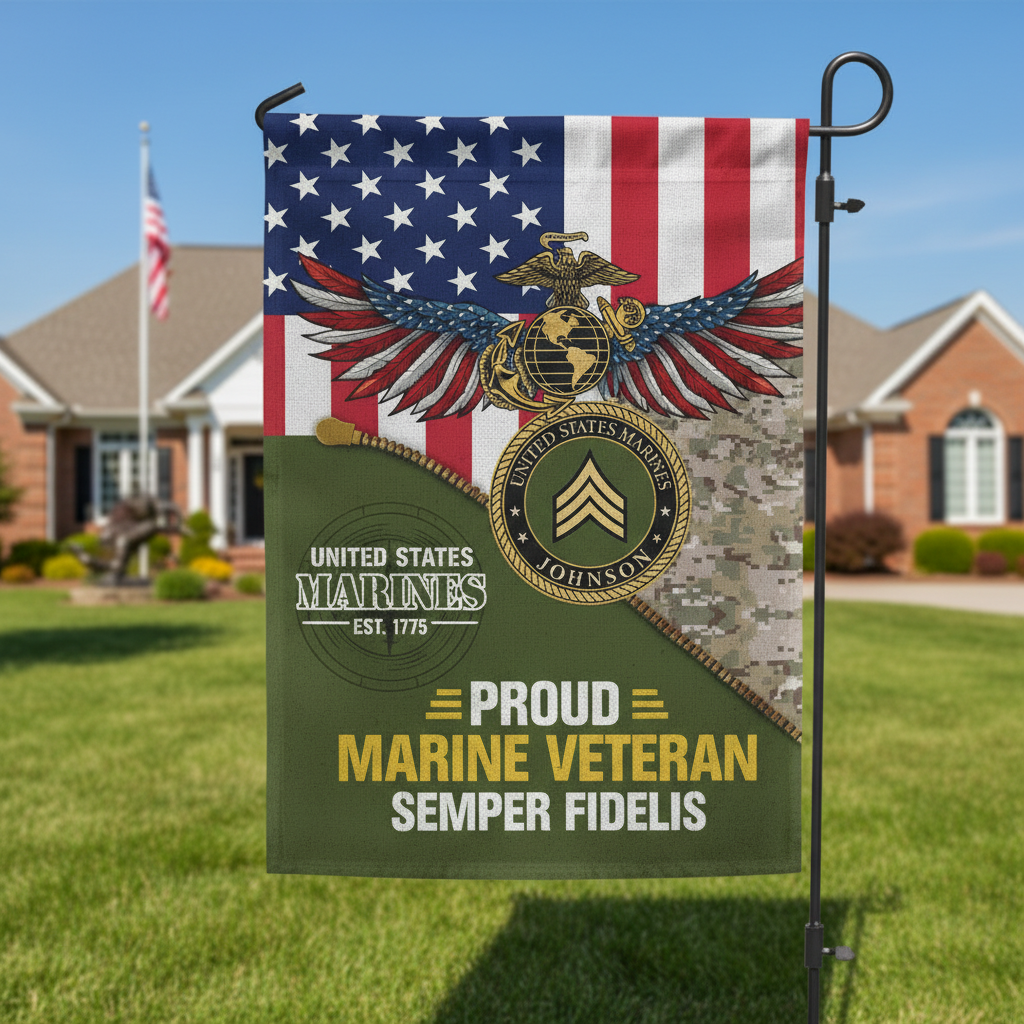 USMC Semper Fi Custom Veteran Flag - Patriotic Military Garden Decor
