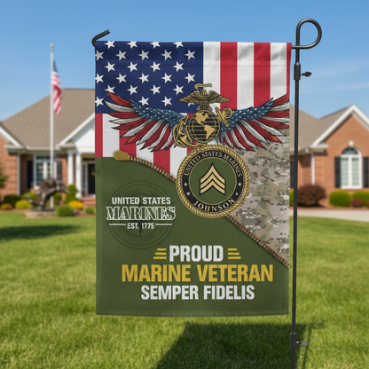 USMC Semper Fi Custom Veteran Flag - Patriotic Military Garden Decor