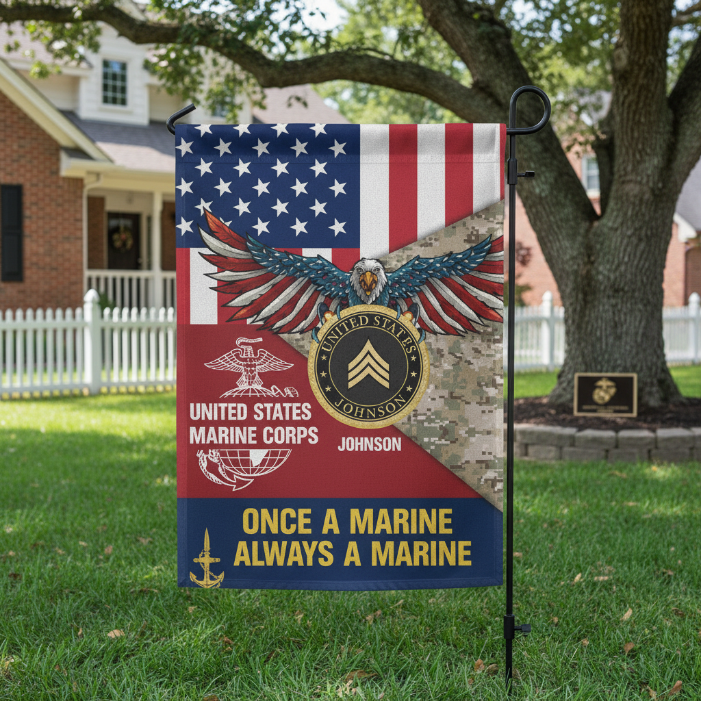 Marine Home Pride | Custom Personalized Garden Flag