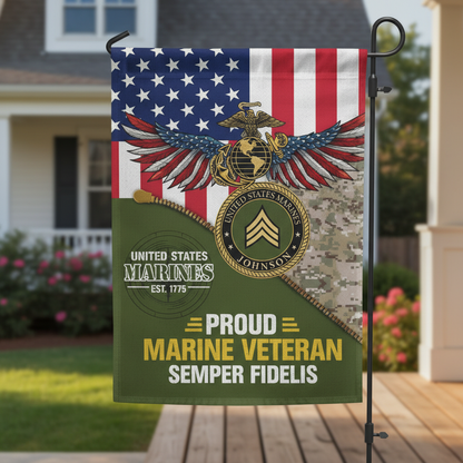 USMC Semper Fi Custom Veteran Flag - Patriotic Military Garden Decor