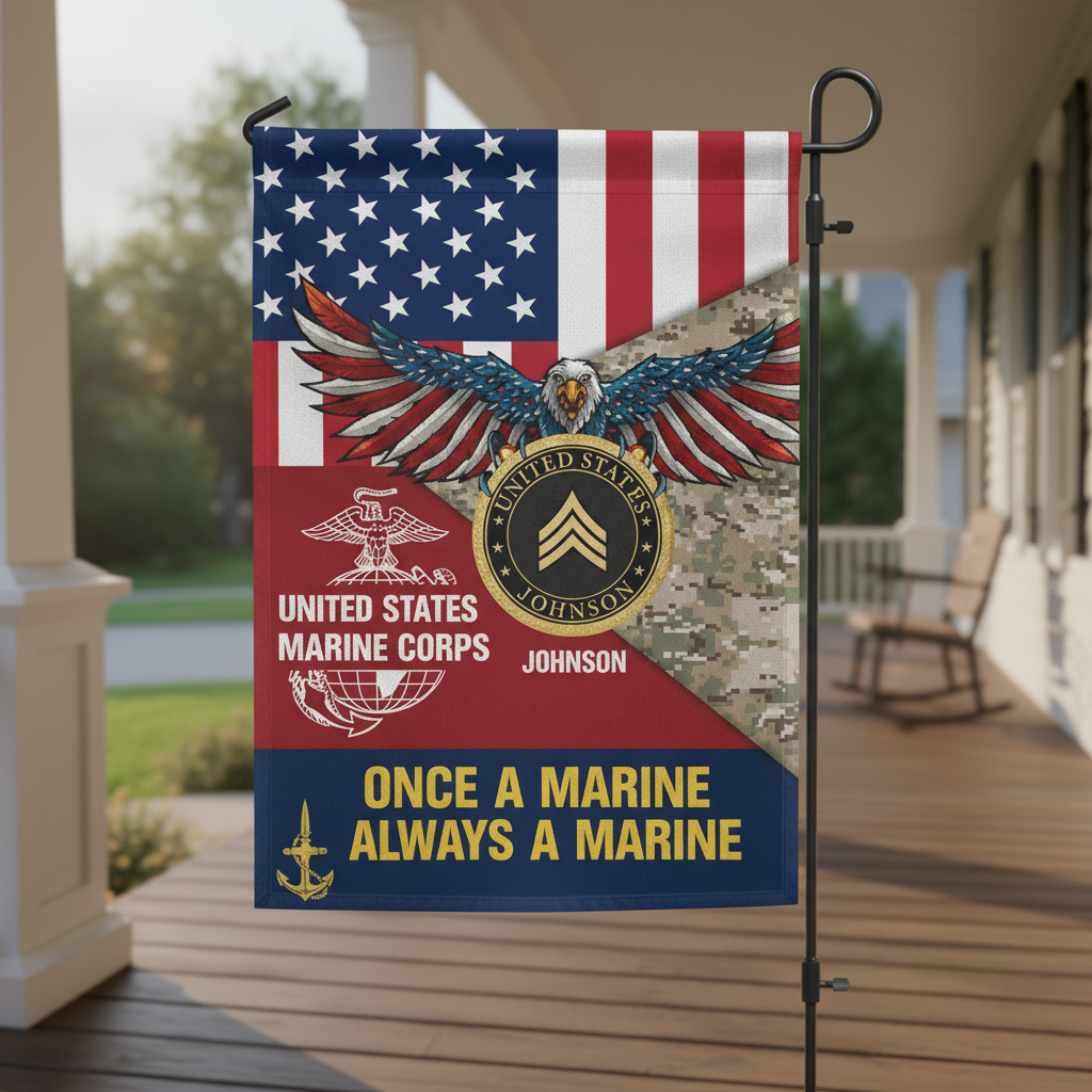 Marine Home Pride | Custom Personalized Garden Flag