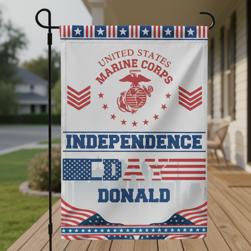 USMC Patriotic Independence Day Flag - Custom Name Honor & Legacy Edition