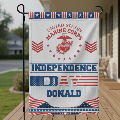 USMC Patriotic Independence Day Flag - Custom Name Honor & Legacy Edition