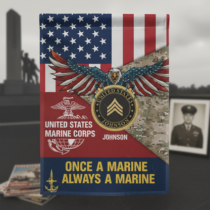 Marine Home Pride | Custom Personalized Garden Flag