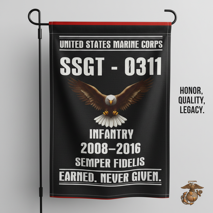 Personalized USMC Veteran Gift - Custom Garden Flag for Marines