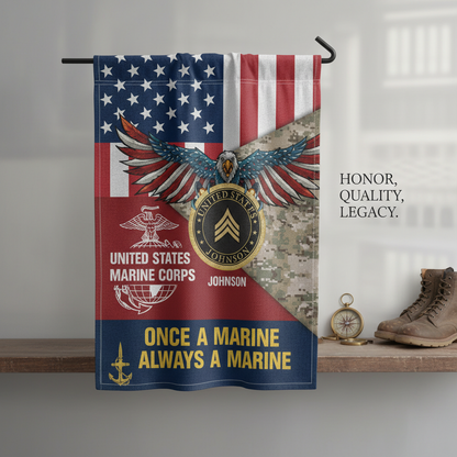 Marine Home Pride | Custom Personalized Garden Flag