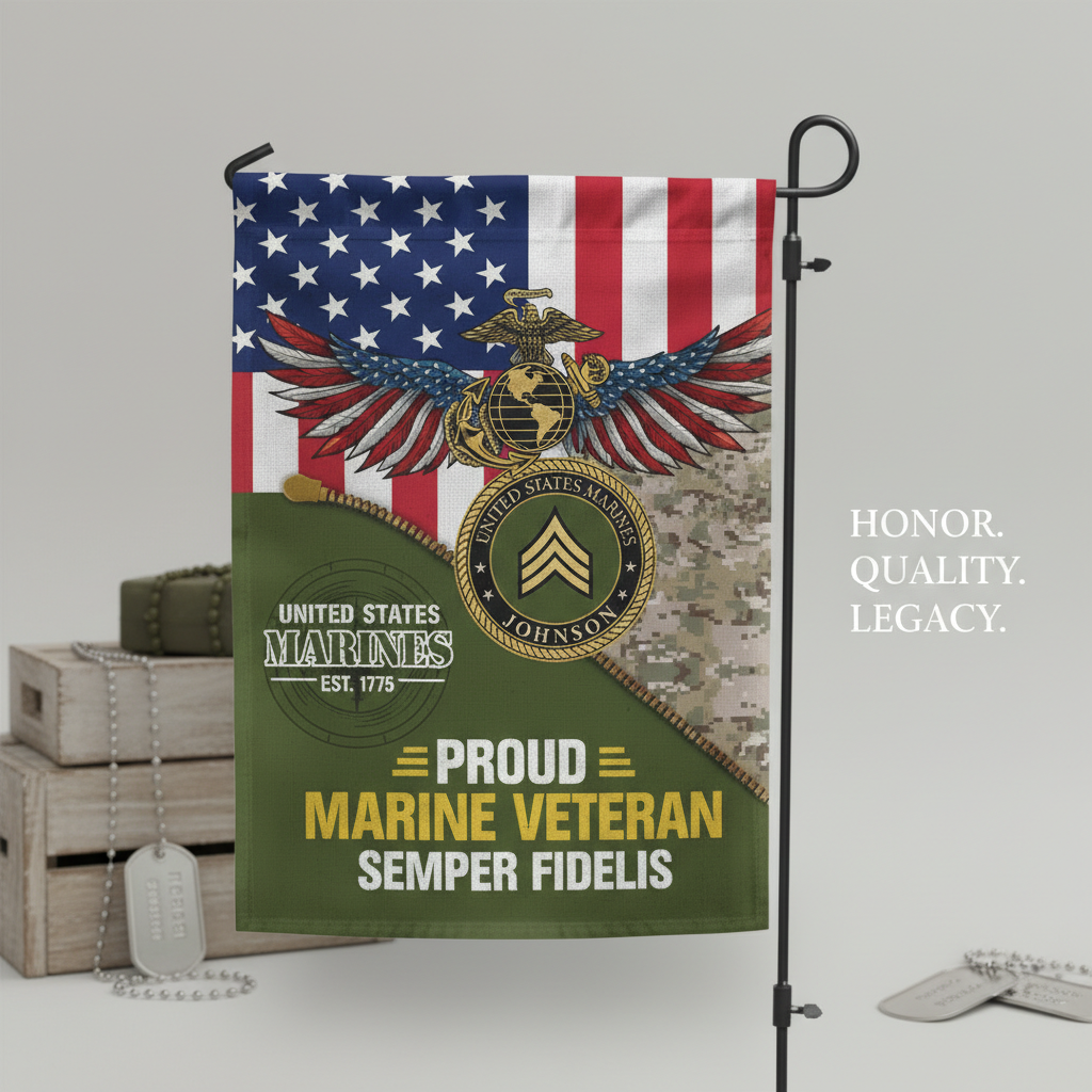 USMC Semper Fi Custom Veteran Flag - Patriotic Military Garden Decor