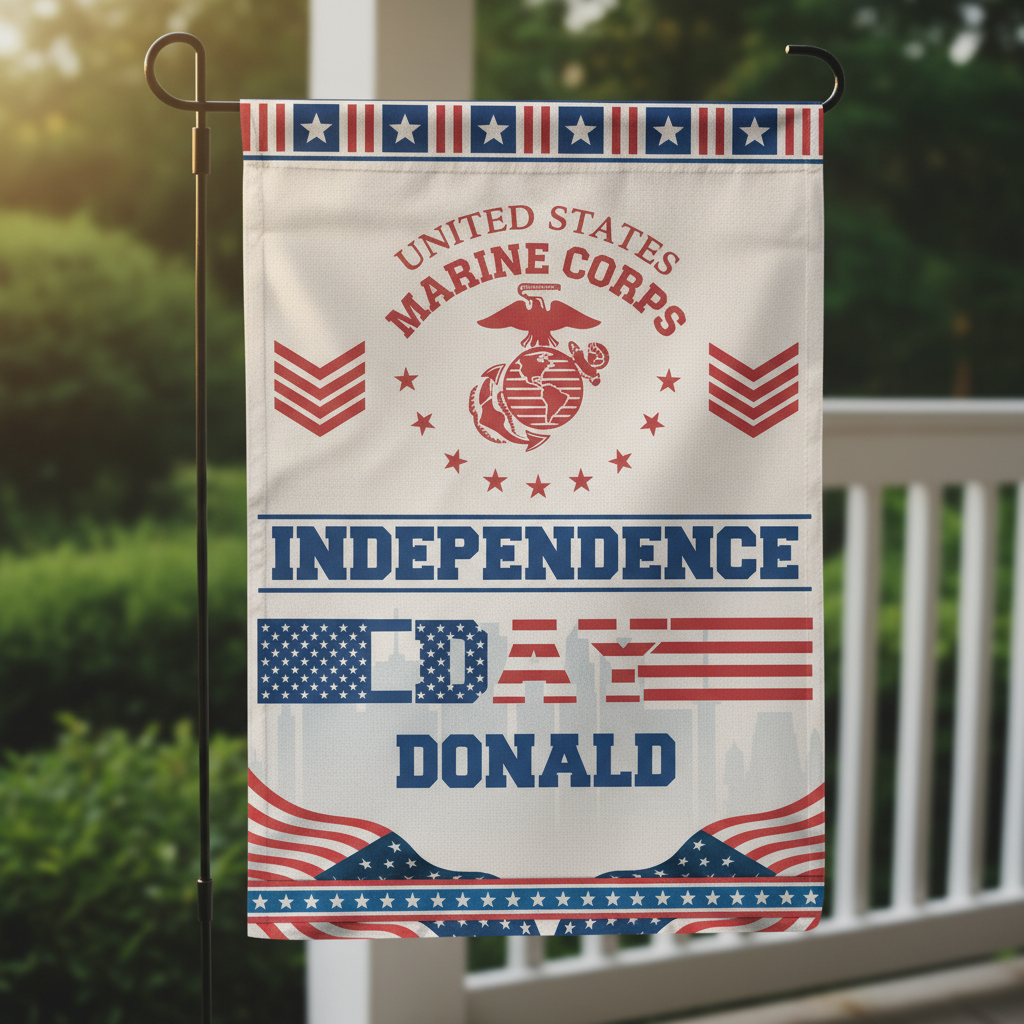 USMC Patriotic Independence Day Flag - Custom Name Honor & Legacy Edition