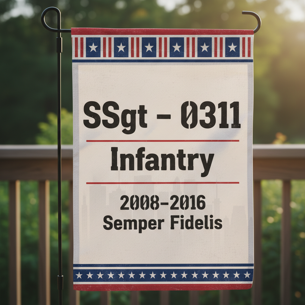 Personalized USMC Veteran Tribute Garden Flag - Honorable Service Custom Display