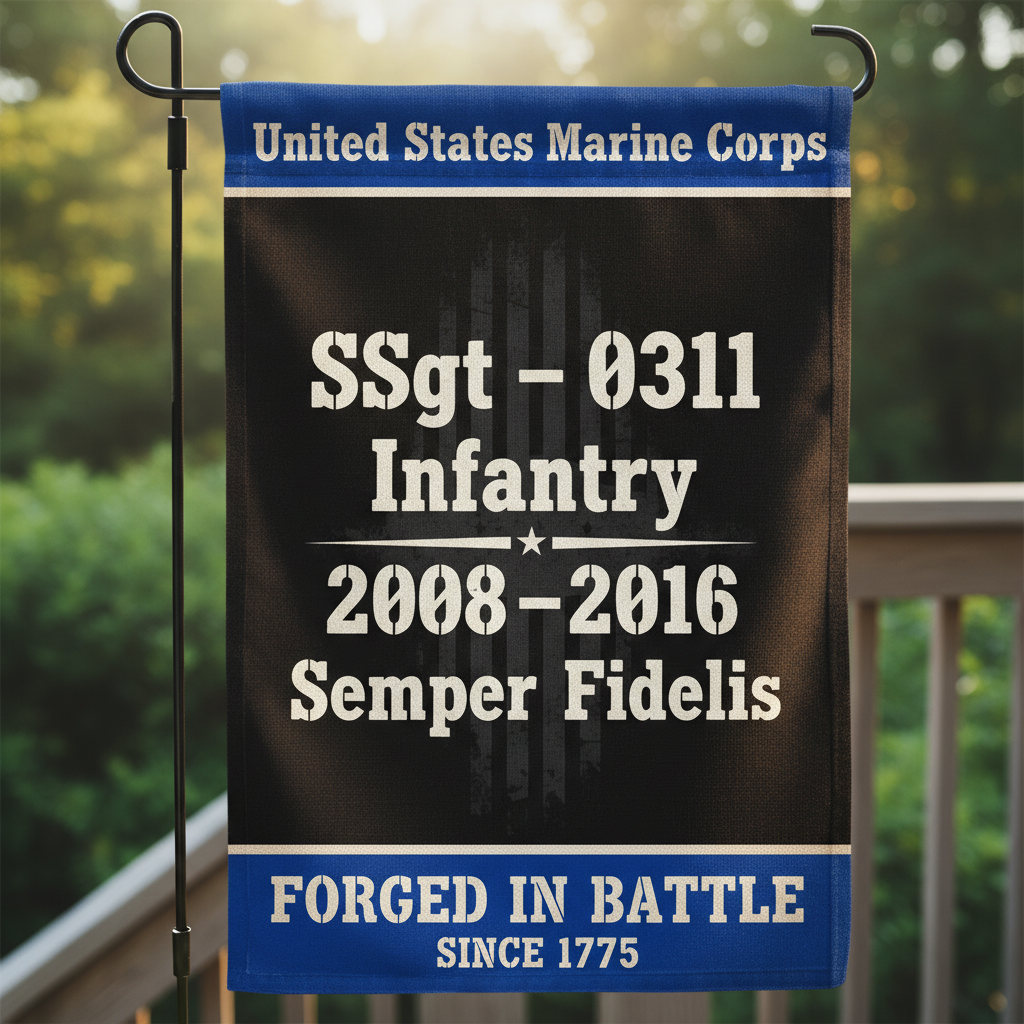 Personalized USMC Infantry Veteran Flag - Honoring Your Service Custom Garden Decor