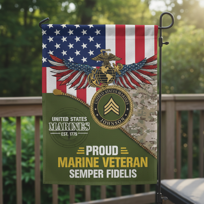 USMC Semper Fi Custom Veteran Flag - Patriotic Military Garden Decor