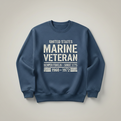 United States Marine Veteran Crewneck Sweatshirt - USMC Military Pride Apparel