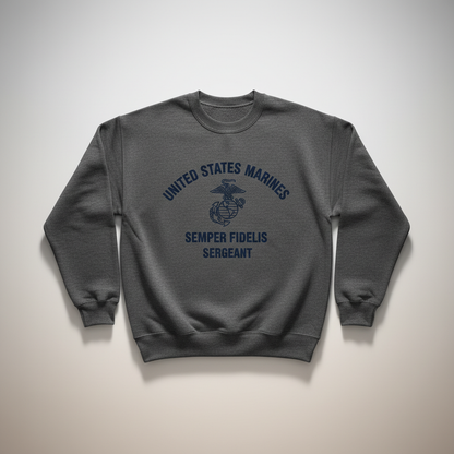 USMC Sergeant Graphic Sweatshirt - Semper Fi Marines Pullover - United States Military Heritage Crewneck