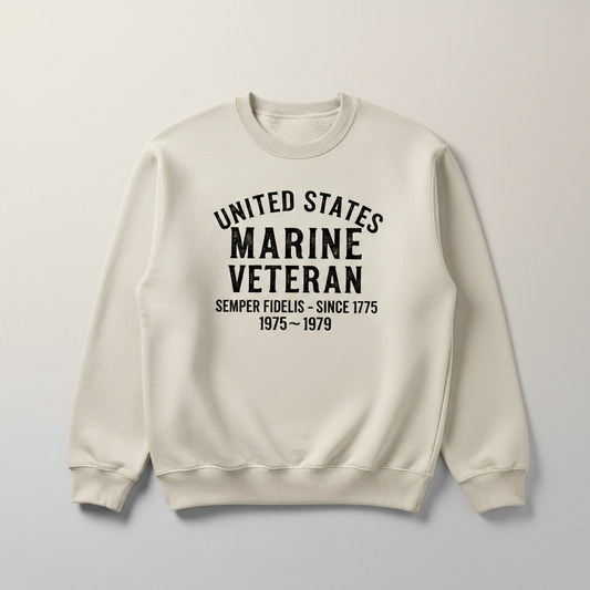 United States Marine Veteran Crewneck Sweatshirt - Proud USMC Vet Gift