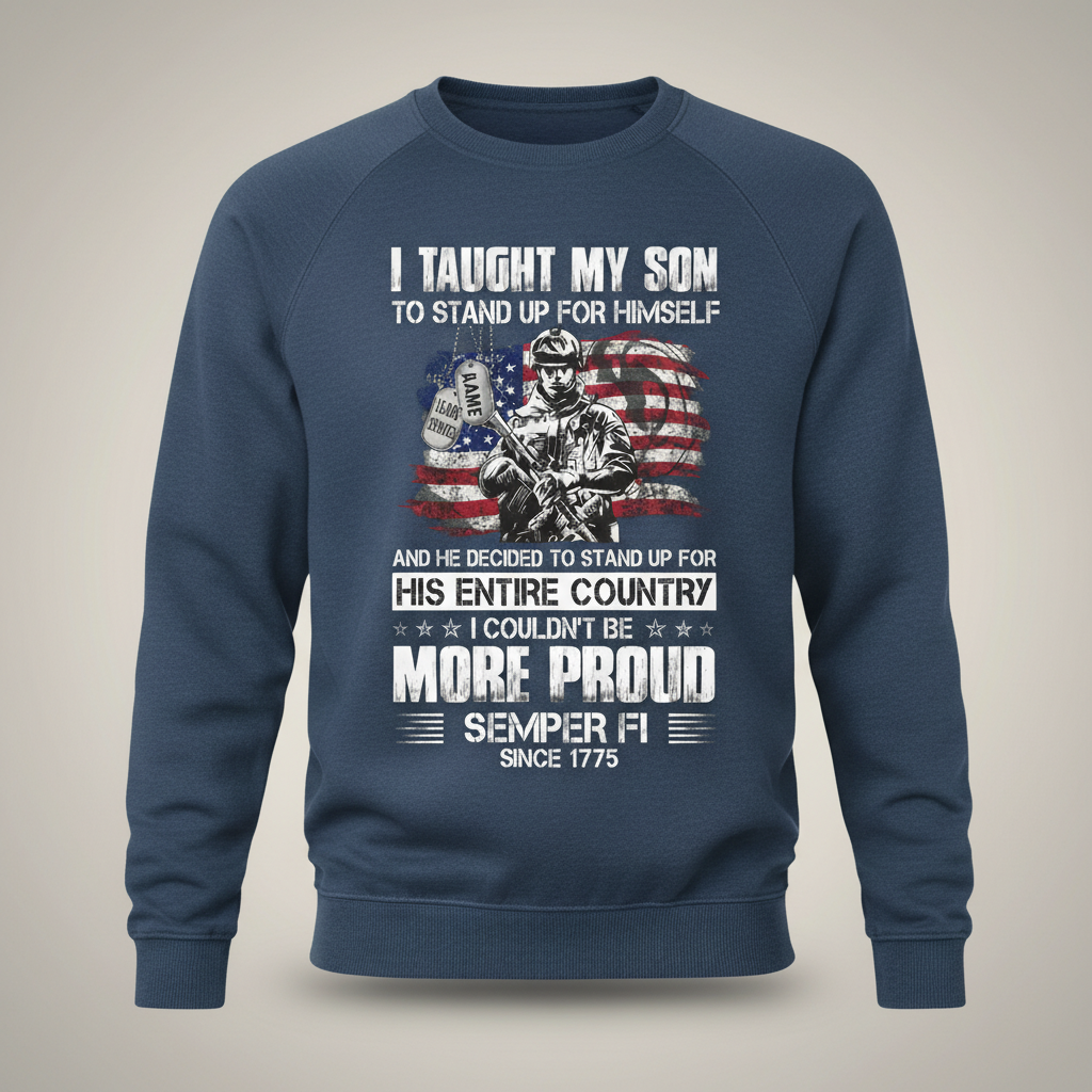 USMC Marine Corps Gift for Mom or Dad - Patriotic Military Family Sweatshirt