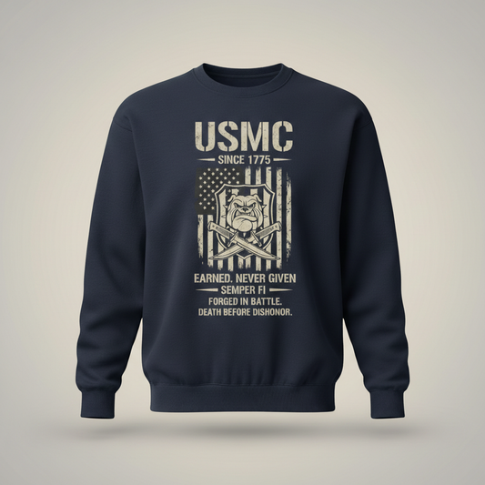 Marine Corps Since 1775 EGA Logo Men’s Black Pullover Sweatshirt