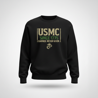Marine Corps Since 1775 EGA Logo Men’s Black Pullover Sweatshirt