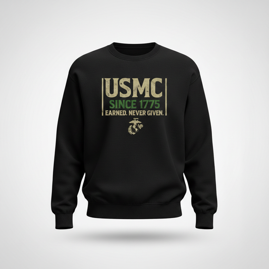 Marine Corps Since 1775 EGA Logo Men’s Black Pullover Sweatshirt