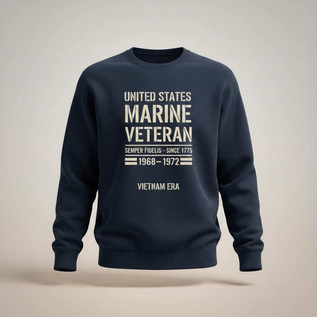 Vietnam Veteran Gift - USMC 1968-1972 Marine Corps Sweatshirt for Dad/Grandpa