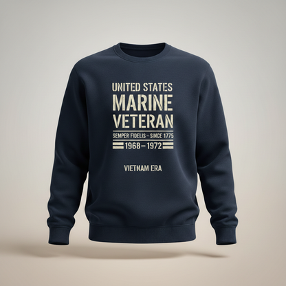 Vietnam Veteran Gift - USMC 1968-1972 Marine Corps Sweatshirt for Dad/Grandpa