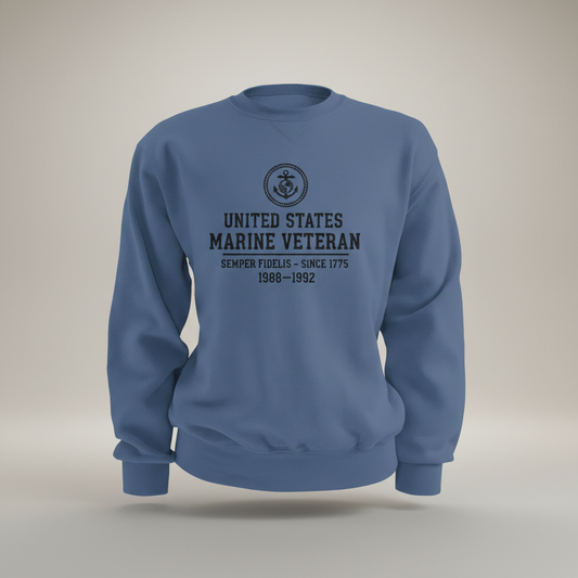 The Ultimate Marine Veteran Tribute Crewneck – Custom Years of Service