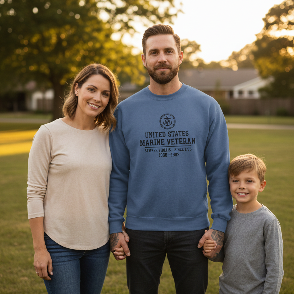 The Ultimate Marine Veteran Tribute Crewneck – Custom Years of Service