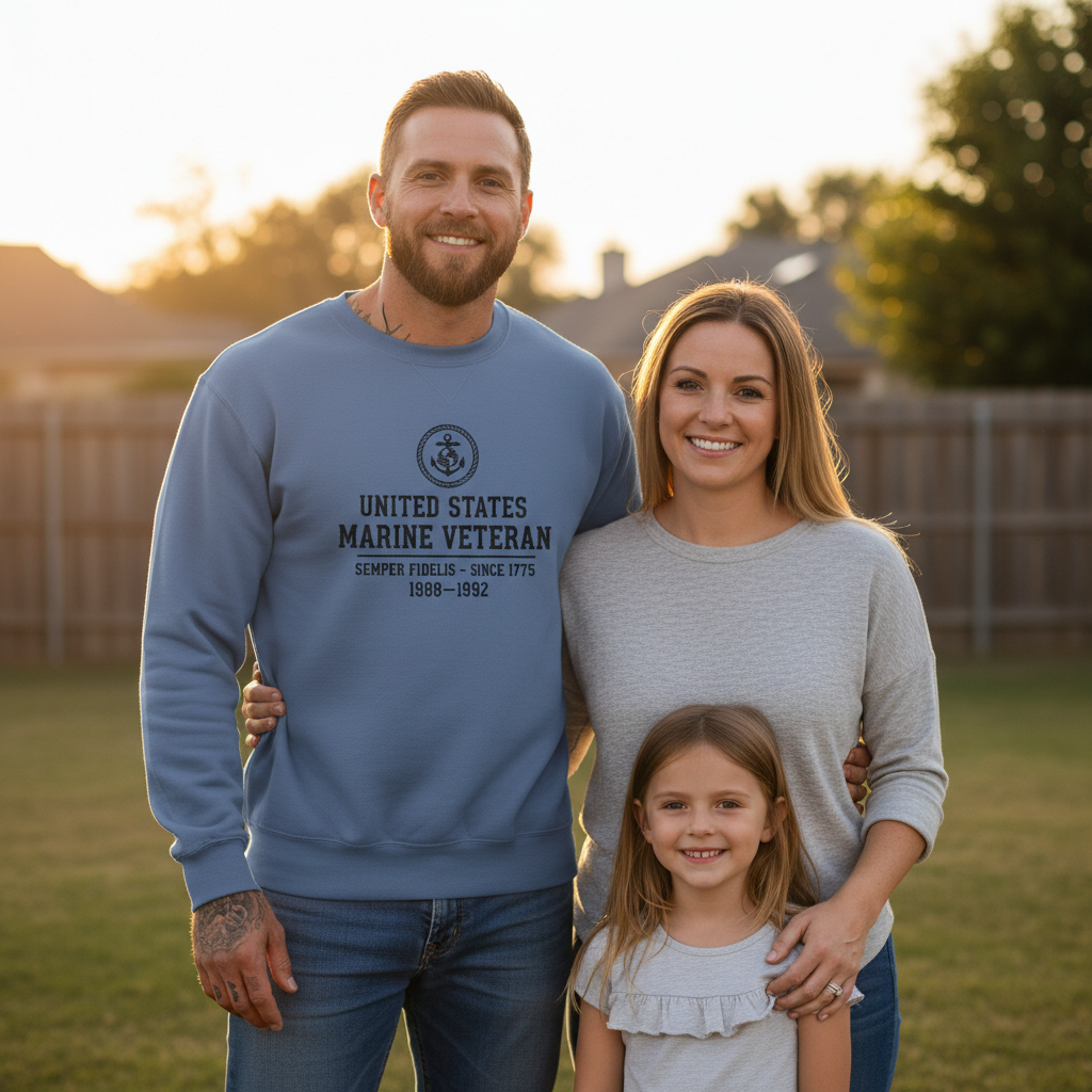 The Ultimate Marine Veteran Tribute Crewneck – Custom Years of Service