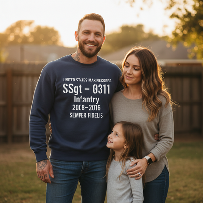 United States Marine Corps SSgt Crewneck - Infantry 0311 Personalized Veteran Gift