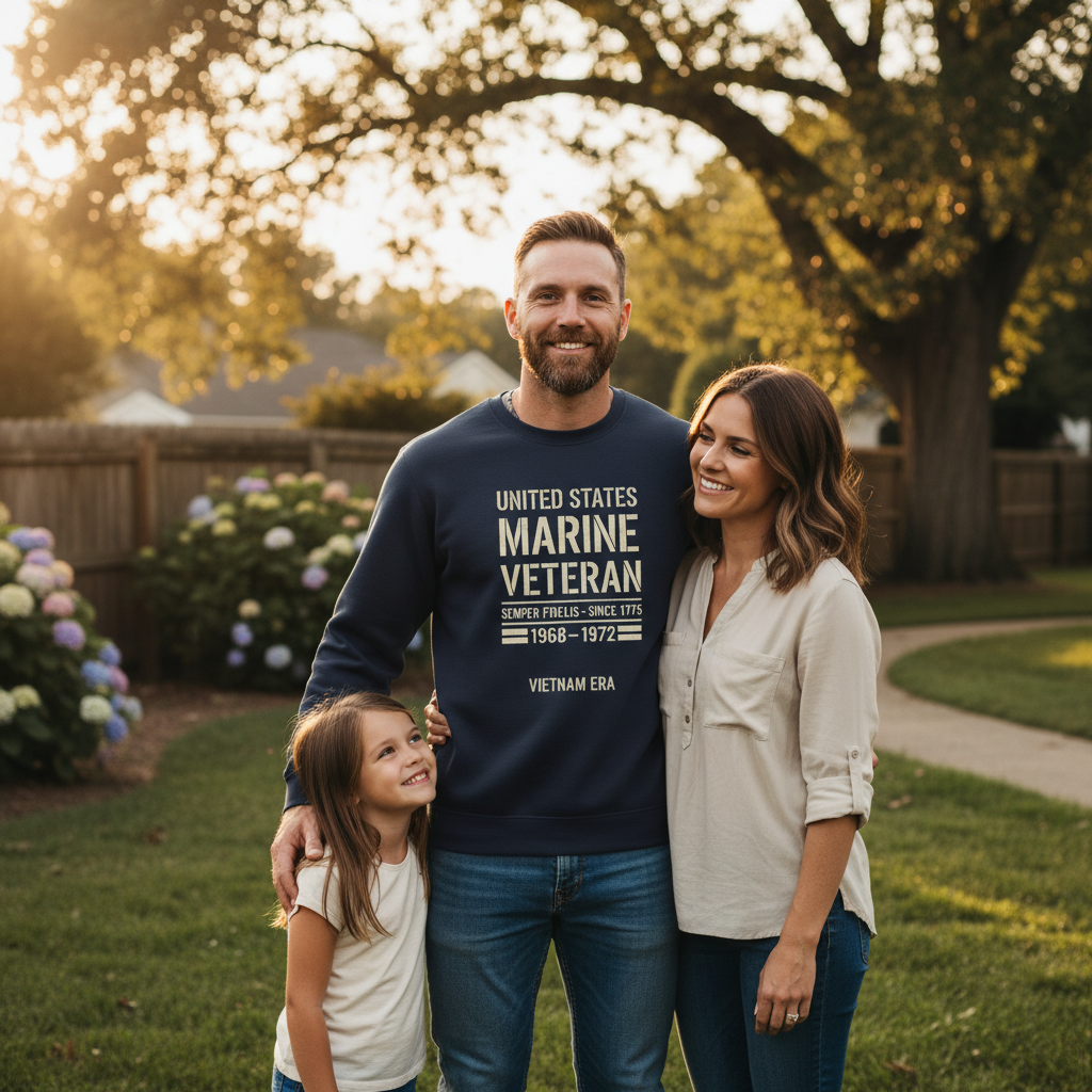 Vietnam Veteran Gift - USMC 1968-1972 Marine Corps Sweatshirt for Dad/Grandpa