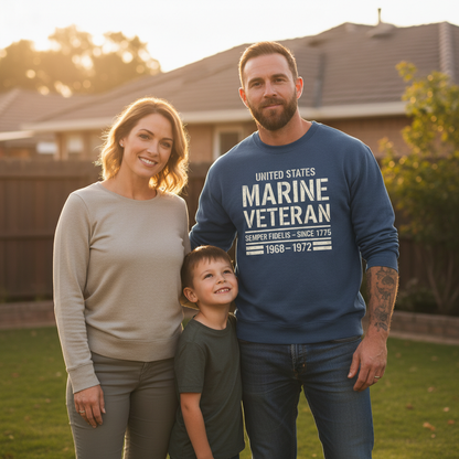 United States Marine Veteran Crewneck Sweatshirt - USMC Military Pride Apparel