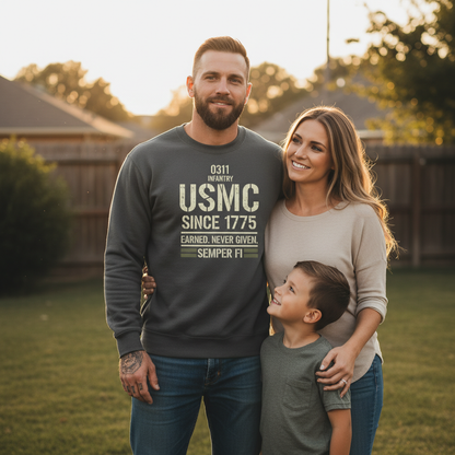 United States Marine Corps 0311 Infantry Pullover - USMC Since 1775 Military Sweatshirt