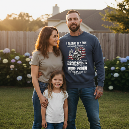USMC Marine Corps Gift for Mom or Dad - Patriotic Military Family Sweatshirt